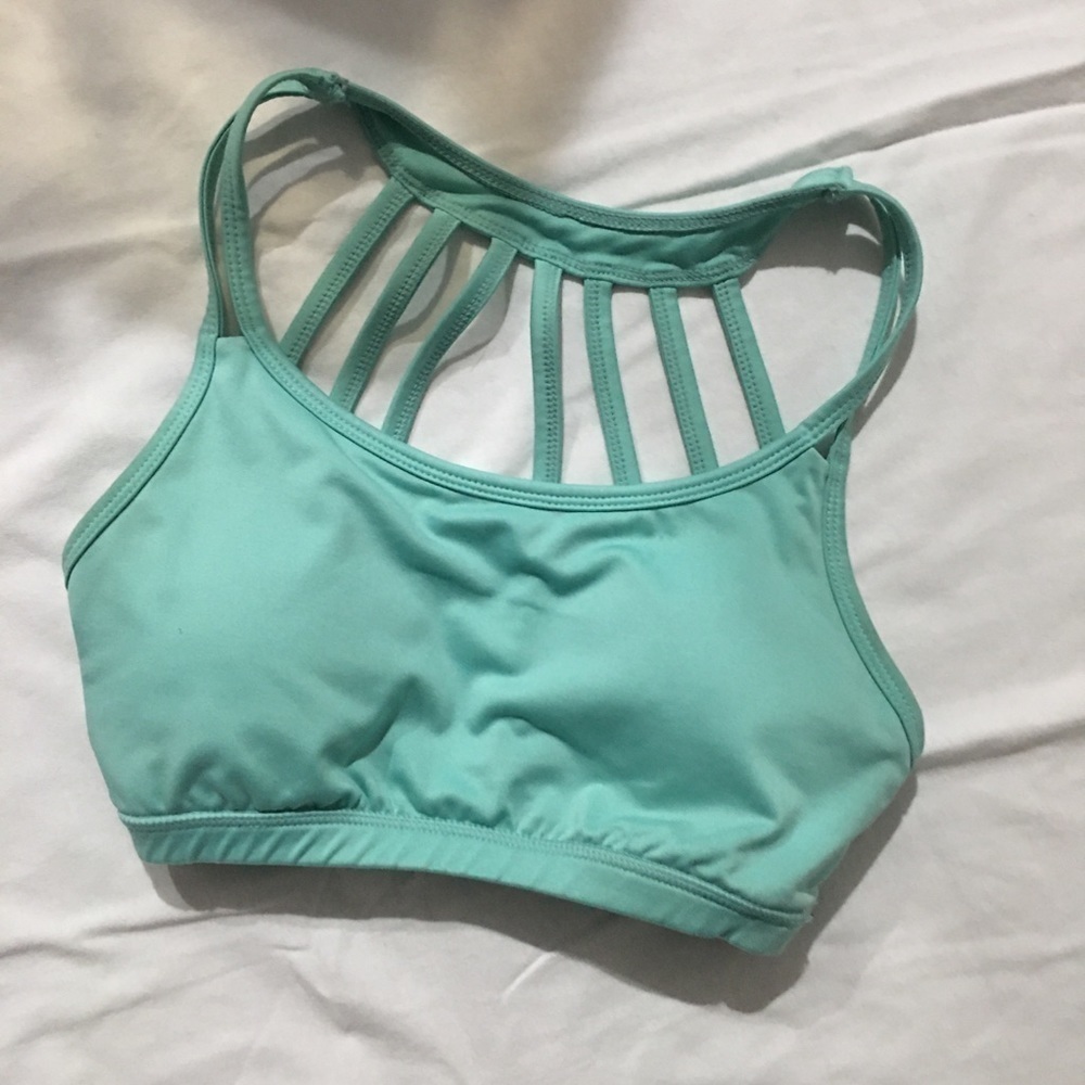 Kyodan Strappy Caged Sports Bra, Aqua, XS